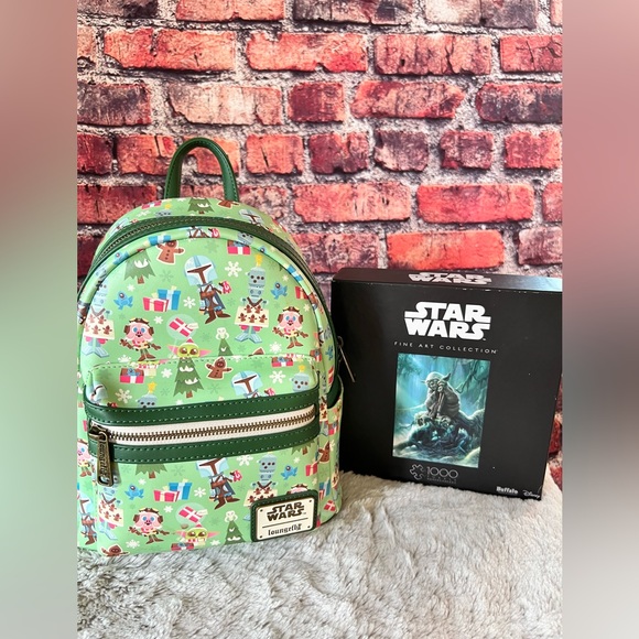 Loungefly Handbags - Loungefly Star Wars The Mandalorian Chibi Holidays Mini Backpack